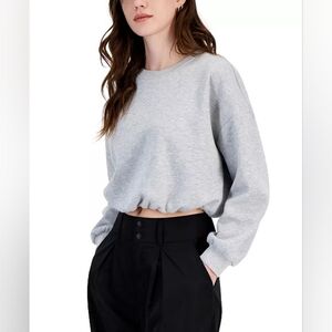 Almost Famous Gray Bubble Hem Sweatshirt Medium